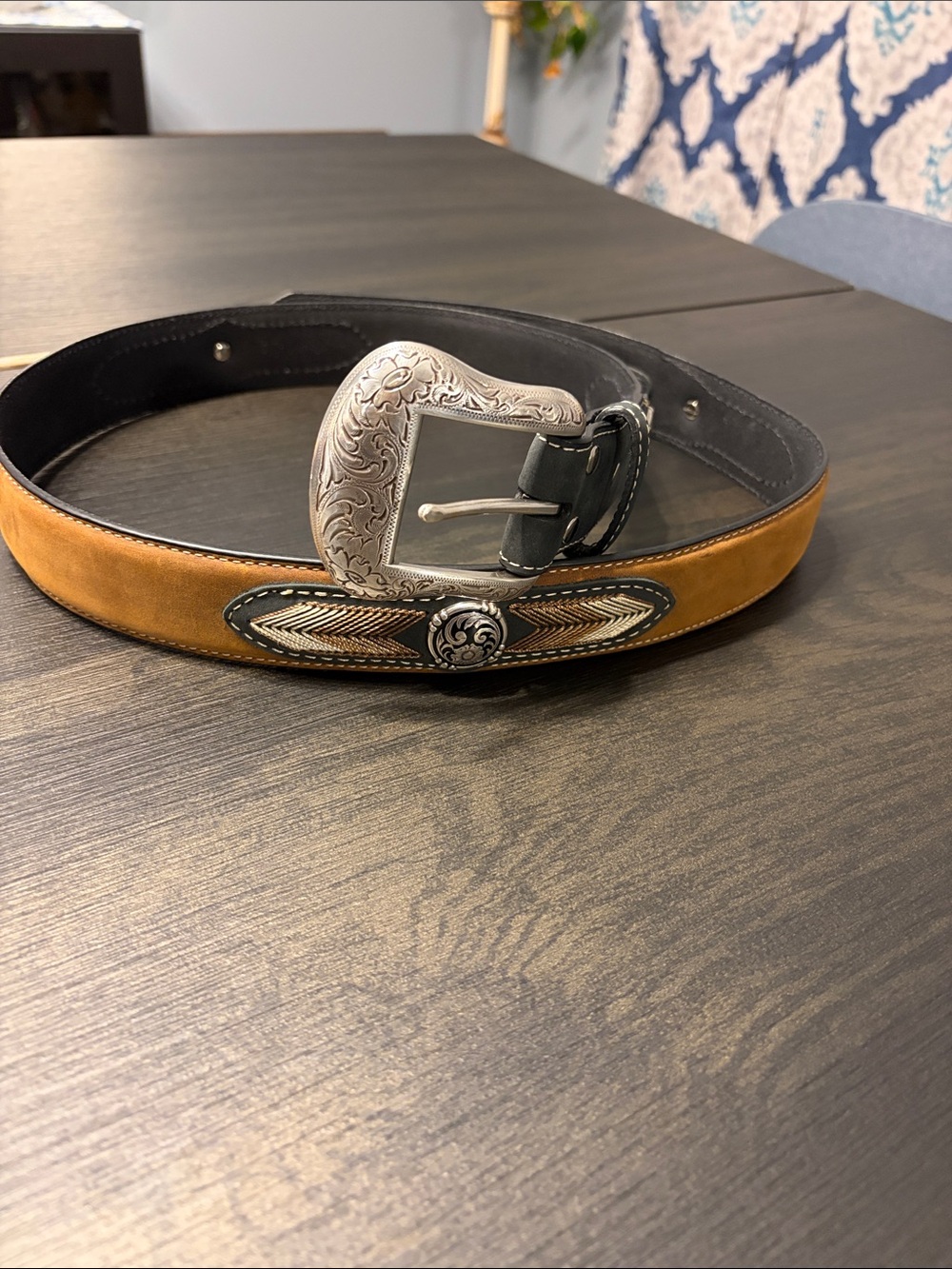 Nocona Men's Leather Western Concho Belt Size 40 N2441601 Like New
